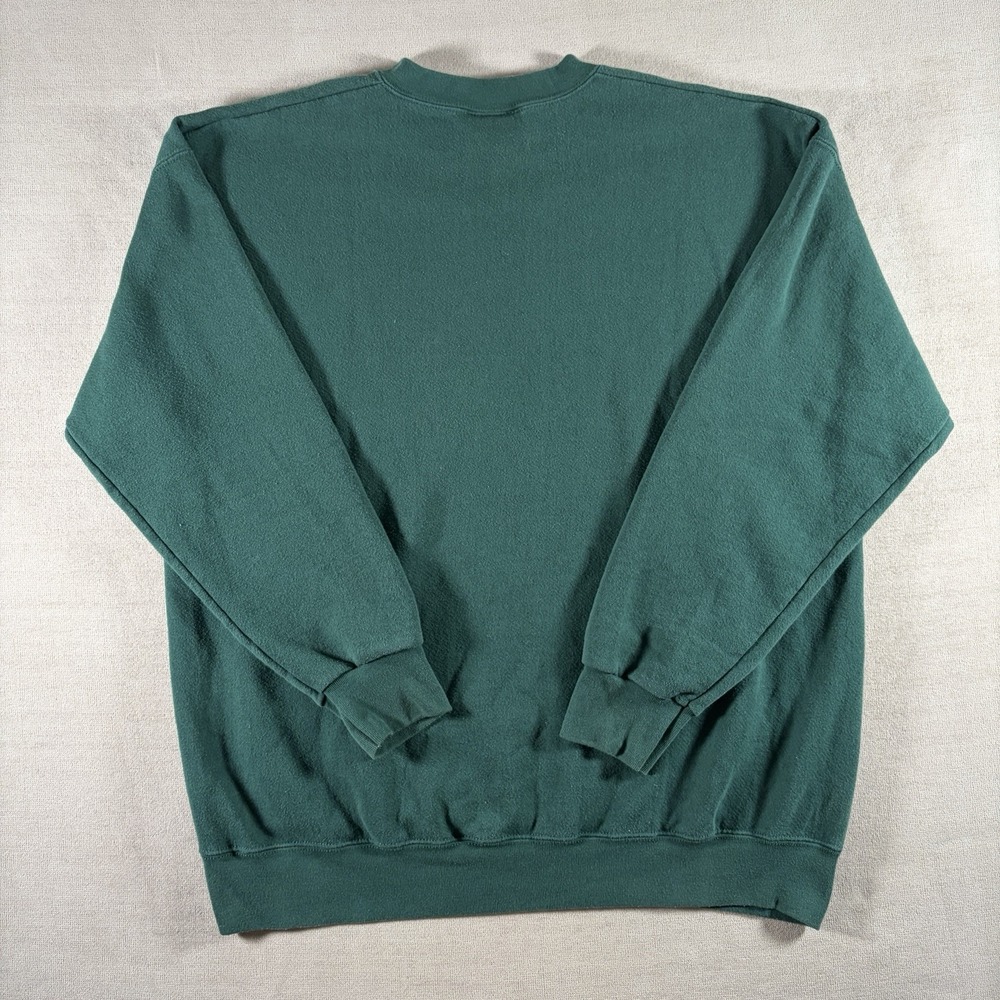 Vintage Michigan State Spartans Sweatshirt Mens XL Green Graphic Pullover 90s - Picture 2 of 6